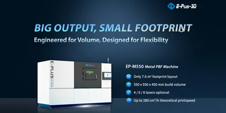 Big Output, Small Footprint: Introducing the EP-M550 Metal PBF Machine with 8-Laser Productivity
